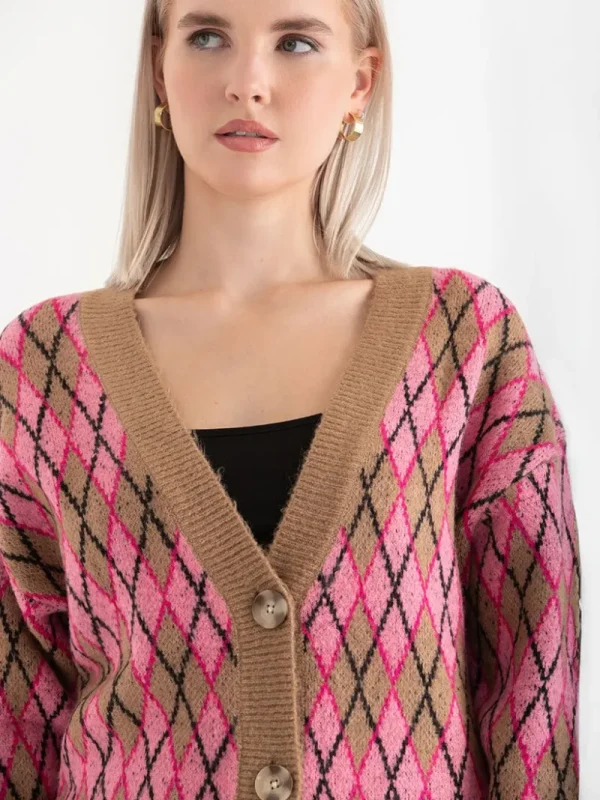 Ricki's Sweaters & Cardigans*Argyle Button Front Cardigan