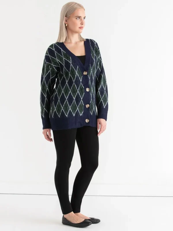 Ricki's Sweaters & Cardigans*Argyle Button Front Cardigan