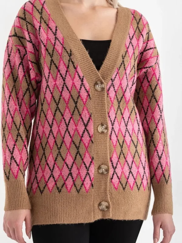 Ricki's Sweaters & Cardigans*Argyle Button Front Cardigan