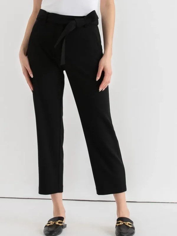 Ricki's Crops & Capris | Pants*Belted Straight Crop Pant in Scuba Crepe