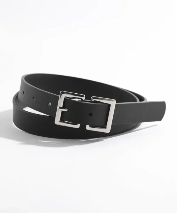 Ricki's Belts*Black Belt with Double Square Buckle