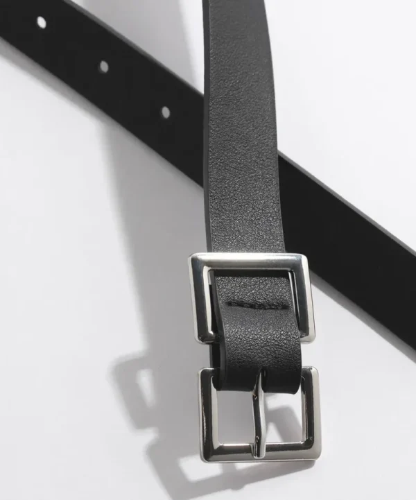 Ricki's Belts*Black Belt with Double Square Buckle