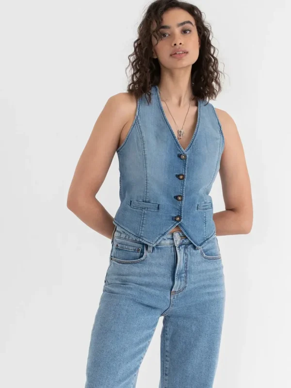 Ricki's Shirts & Blouses*Button Front Denim Vest