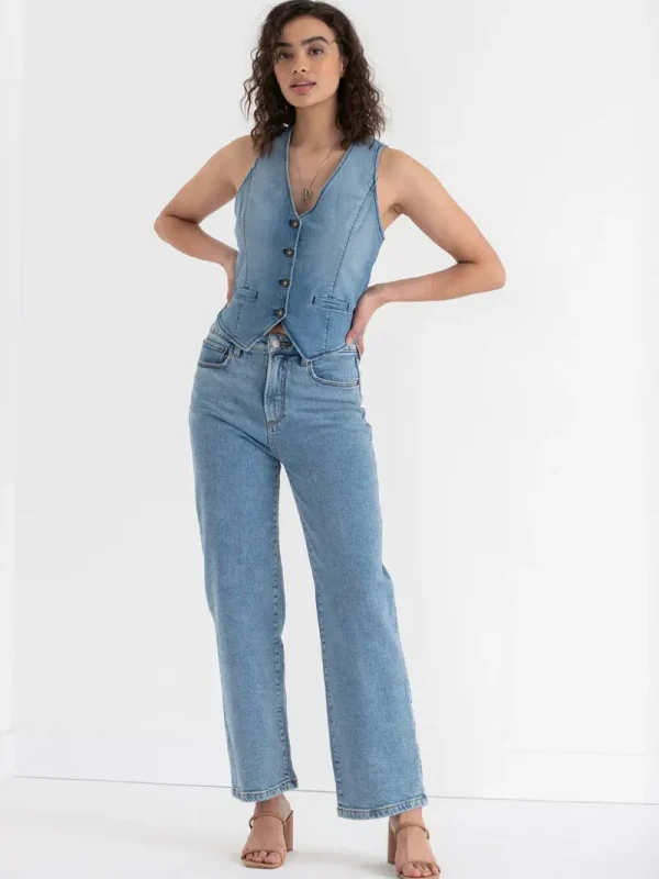 Ricki's Shirts & Blouses*Button Front Denim Vest