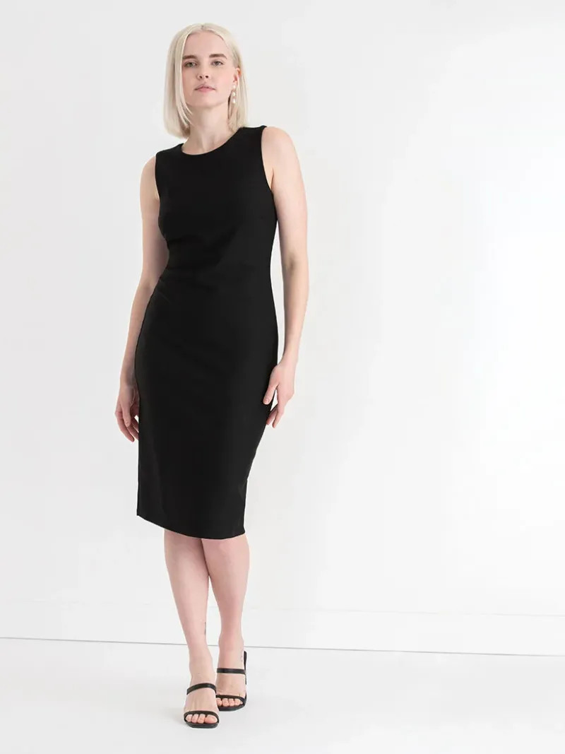 celeste_crew_neck_pencil__2.webp Ricki's Maxi & Midi Dresses*Celeste Crew Neck Pencil Dress in Luxe Ponte