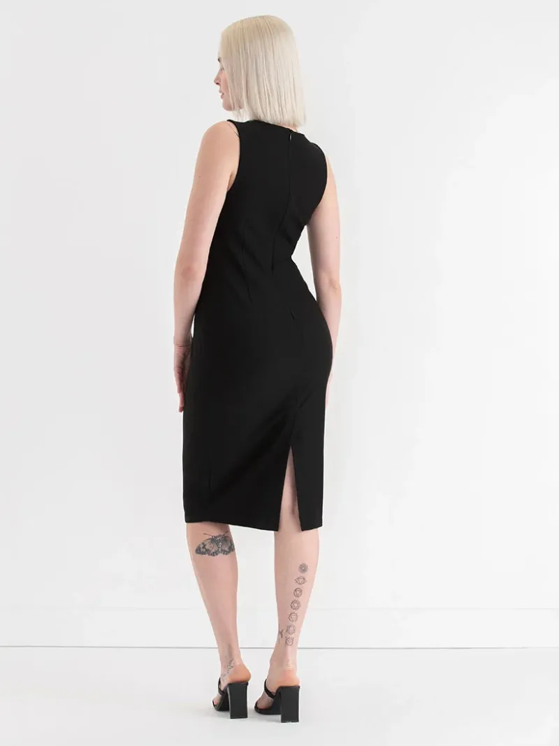 celeste_crew_neck_pencil__3.webp Ricki's Maxi & Midi Dresses*Celeste Crew Neck Pencil Dress in Luxe Ponte