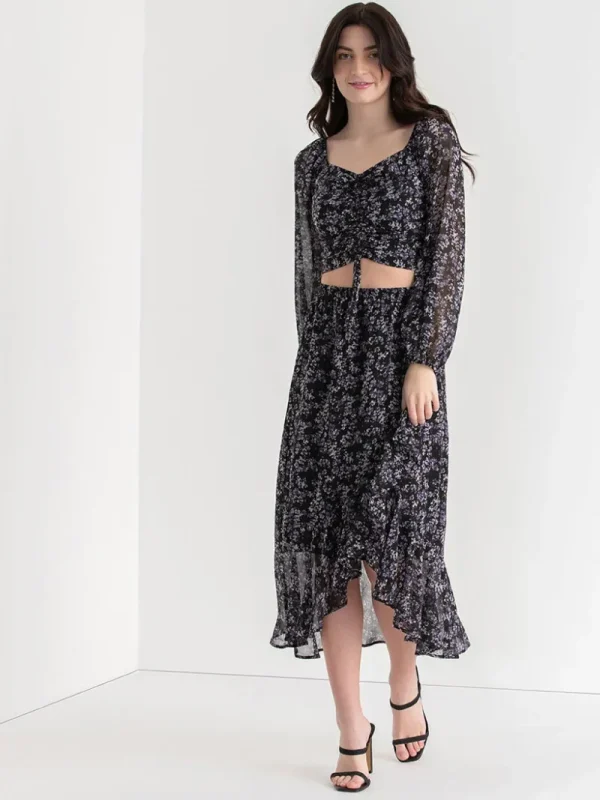 Ricki's Skirts & Shorts*Chiffon Ruffle Midi Skirt