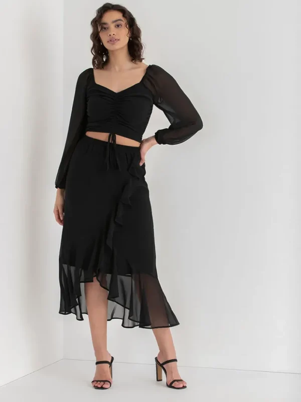 Ricki's Skirts & Shorts*Chiffon Ruffle Midi Skirt