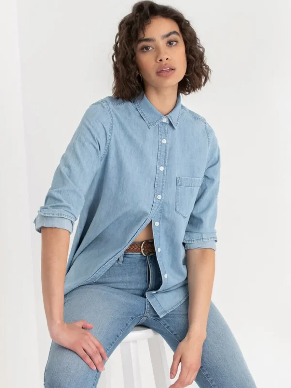 Ricki's Shirts & Blouses*Classic Fit Denim Button-Up Shirt