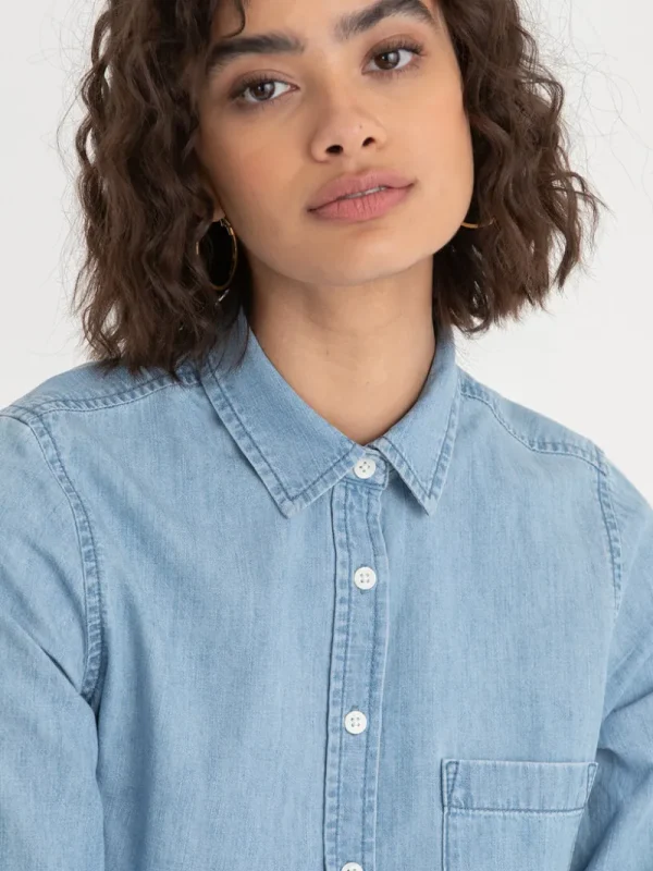 Ricki's Shirts & Blouses*Classic Fit Denim Button-Up Shirt