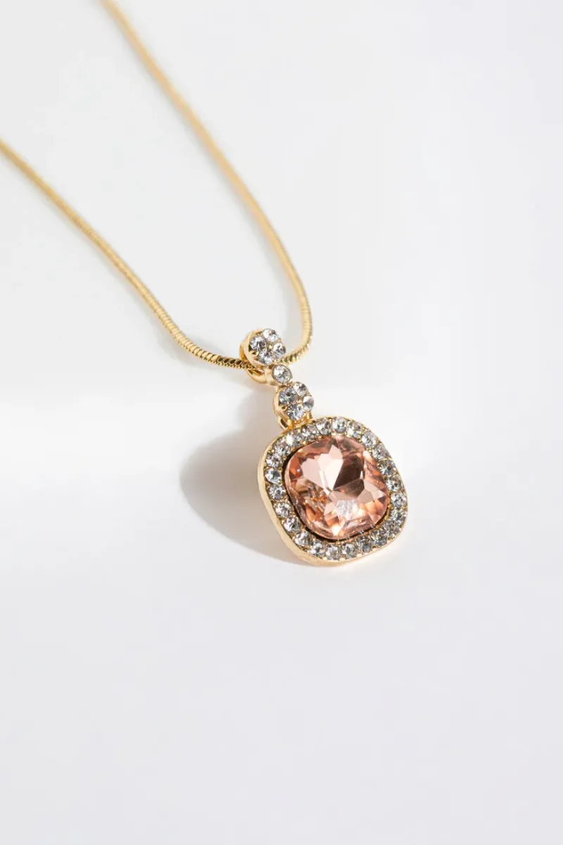 coloured_glass_stone_pend_1.webp Ricki's Necklaces*Coloured Glass Stone Pendant Necklace