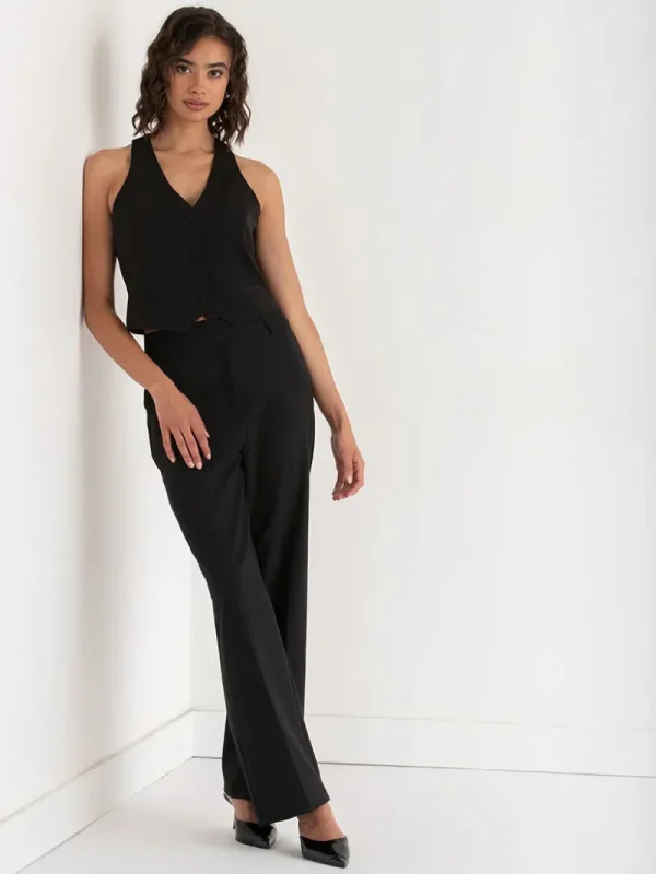 Ricki's Blazers*Crepe Vest with Detachable Rosette