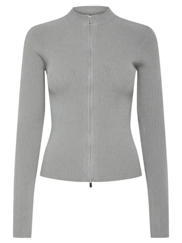 Ricki's Sweaters & Cardigans*Crista Long Sleeve Zip Knit Cardigan | PIECES