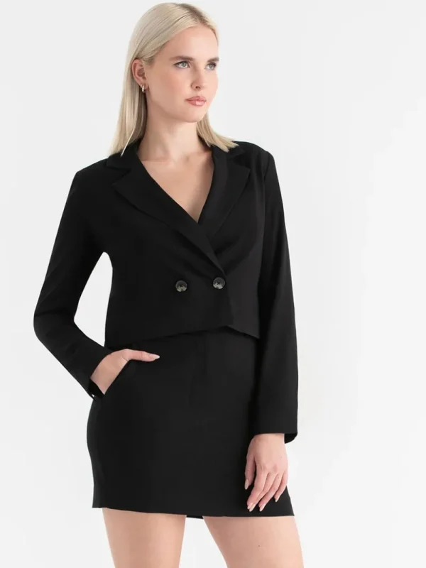 Ricki's Blazers*Crop Blazer in Crepe