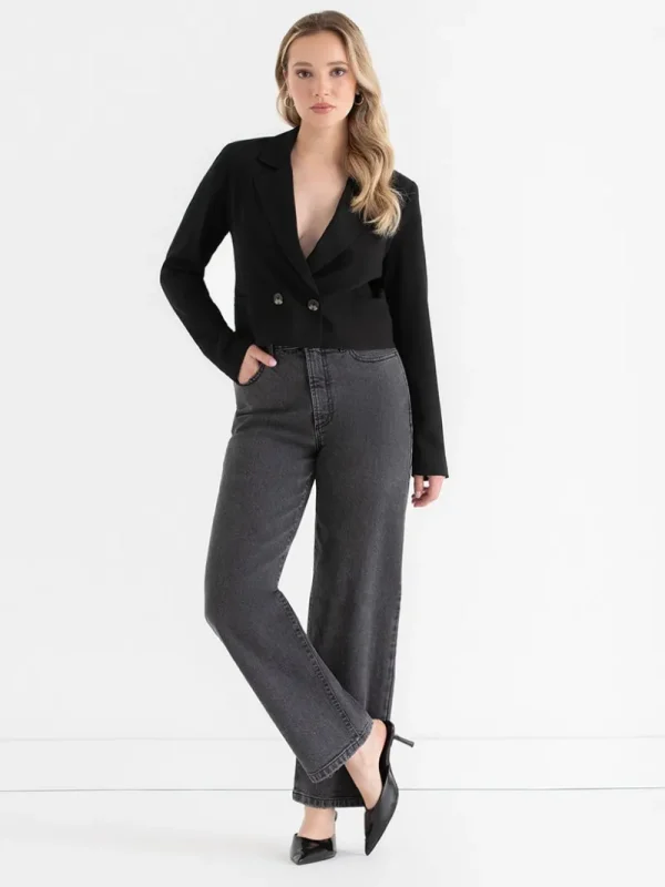 Ricki's Blazers*Crop Blazer in Crepe