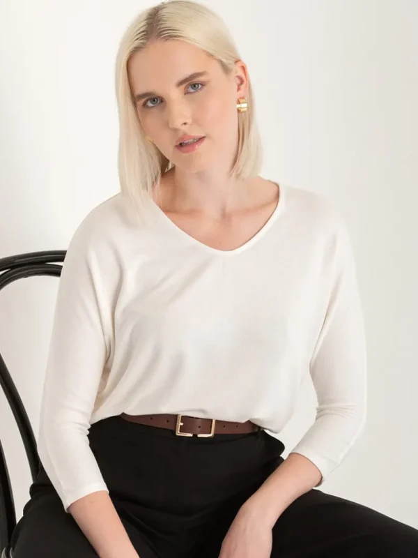 Ricki's Tees & Tanks*Easy V-Neck Hacci Knit Top