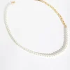 Ricki's Necklaces*Glass Pearls & Paper Clip Chain Necklace