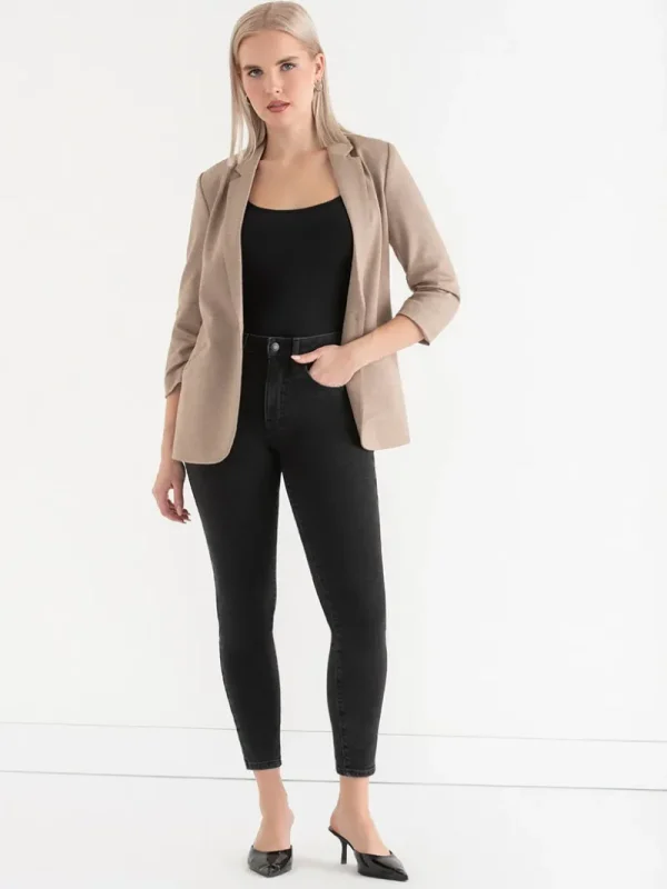 Ricki's Blazers*Hampton 3/4 Ruched Sleeve Ponte Blazer