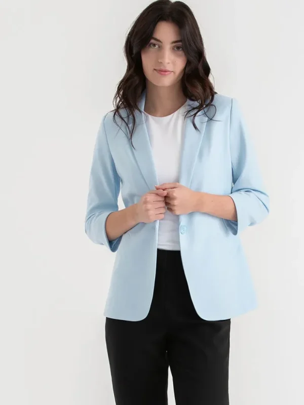 Ricki's Blazers*Hampton 3/4 Ruched Sleeve Ponte Blazer