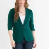 Ricki's Blazers*Hampton 3/4 Ruched Sleeve Ponte Blazer
