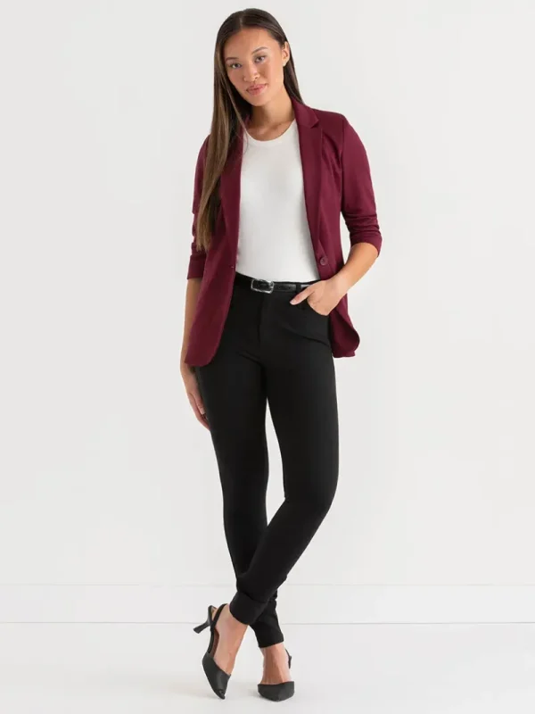 Ricki's Blazers*Hampton 3/4 Ruched Sleeve Ponte Blazer