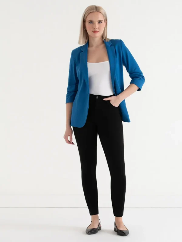 Ricki's Blazers*Hampton 3/4 Ruched Sleeve Ponte Blazer