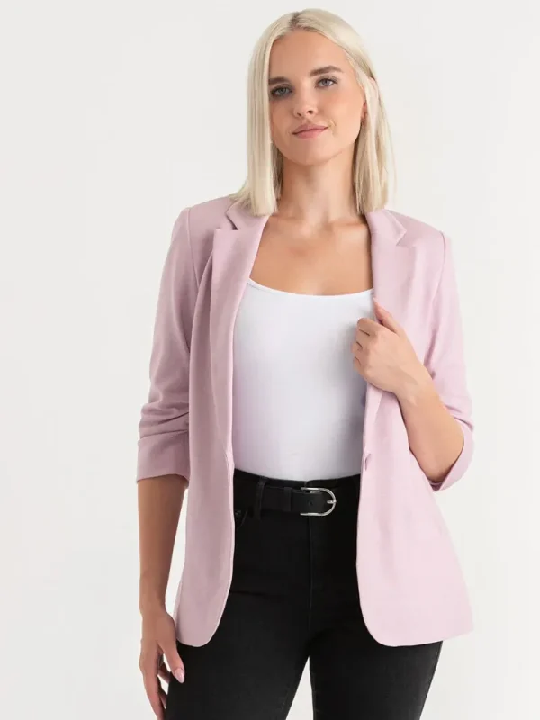 Ricki's Blazers*Hampton 3/4 Ruched Sleeve Ponte Blazer