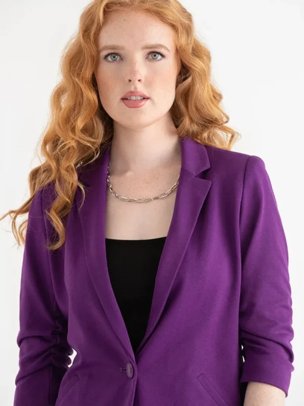 Ricki's Blazers*Hampton 3/4 Ruched Sleeve Ponte Blazer