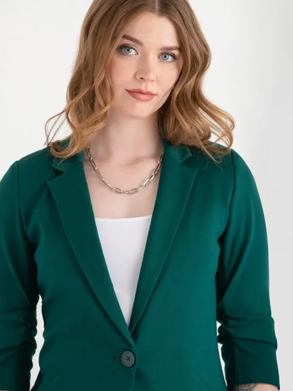 Ricki's Blazers*Hampton 3/4 Ruched Sleeve Ponte Blazer