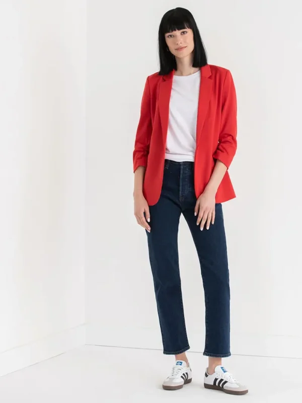 Ricki's Blazers*Hampton 3/4 Ruched Sleeve Ponte Blazer