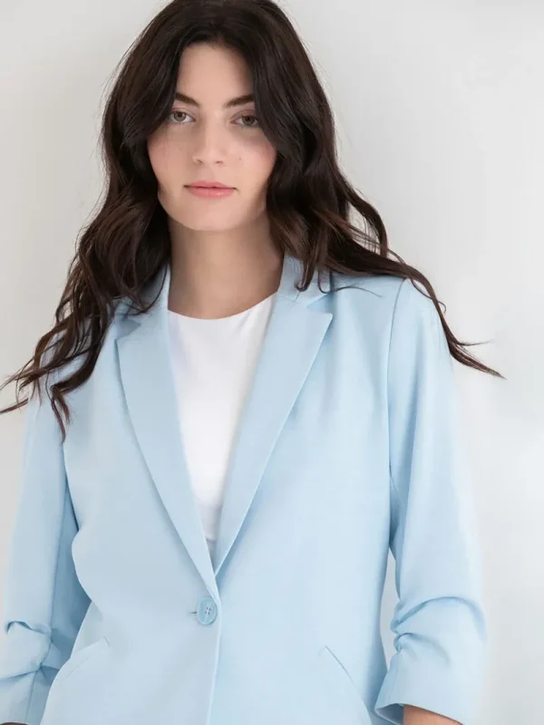 Ricki's Blazers*Hampton 3/4 Ruched Sleeve Ponte Blazer