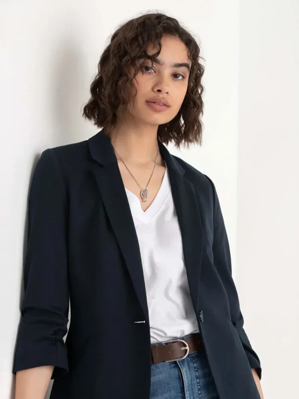 Ricki's Blazers*Hampton 3/4 Ruched Sleeve Ponte Blazer