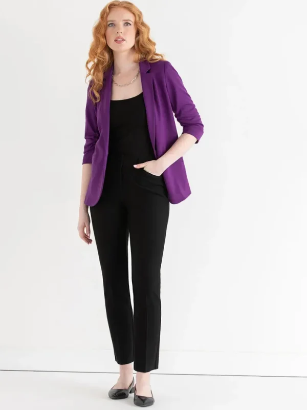 Ricki's Blazers*Hampton 3/4 Ruched Sleeve Ponte Blazer