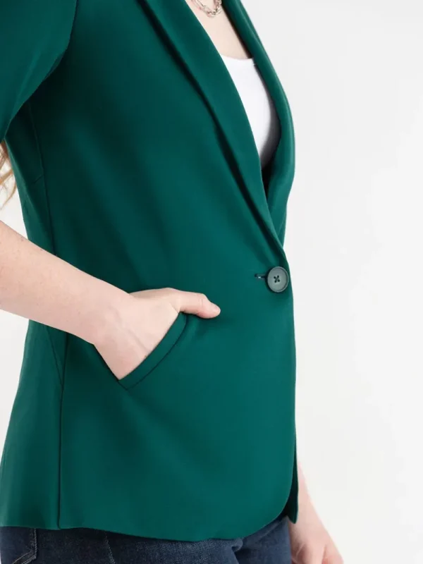 Ricki's Blazers*Hampton 3/4 Ruched Sleeve Ponte Blazer