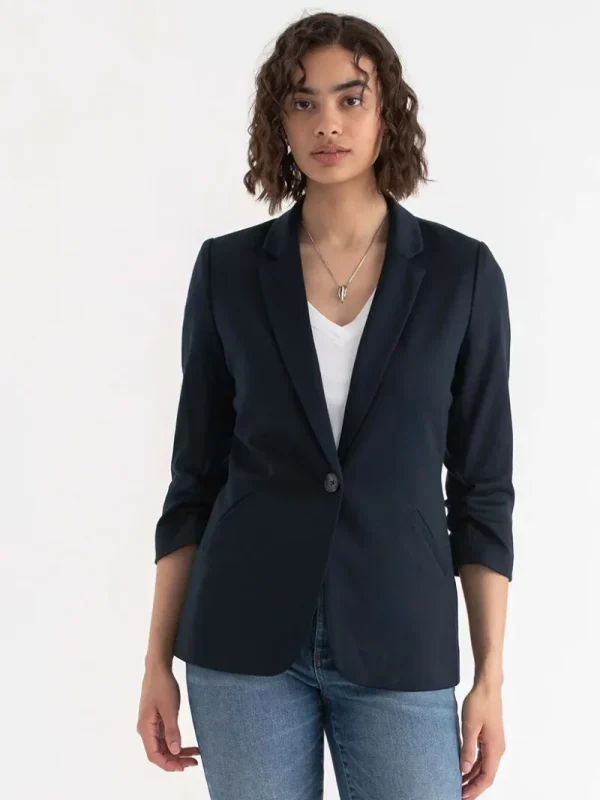 Ricki's Blazers*Hampton 3/4 Ruched Sleeve Ponte Blazer