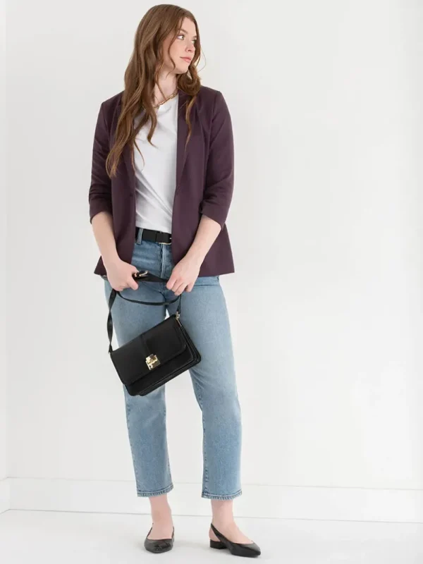 Ricki's Blazers*Hampton 3/4 Ruched Sleeve Ponte Blazer