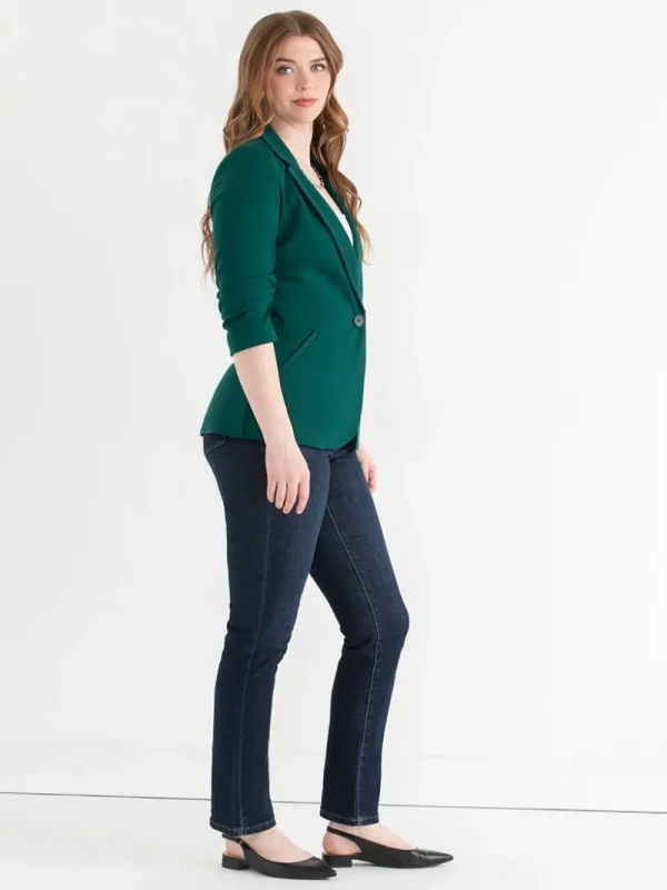 Ricki's Blazers*Hampton 3/4 Ruched Sleeve Ponte Blazer