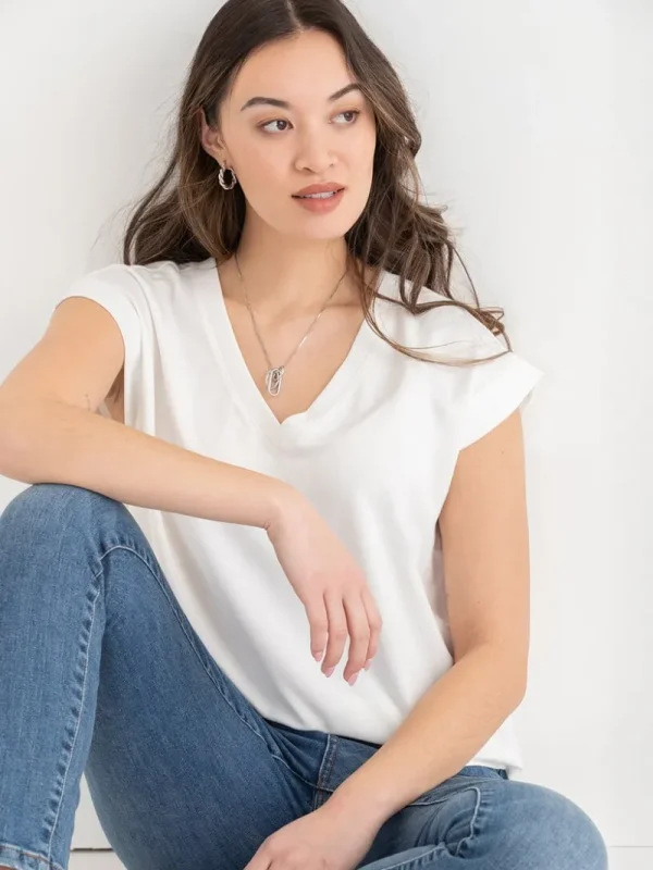 Ricki's Tees & Tanks*Holly V-Neck Hacci Top