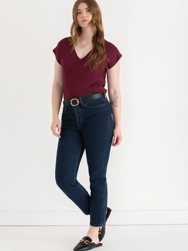 Ricki's Tees & Tanks*Holly V-Neck Hacci Top