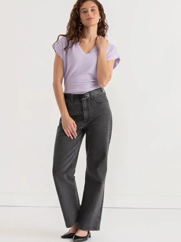 Ricki's Tees & Tanks*Holly V-Neck Hacci Top