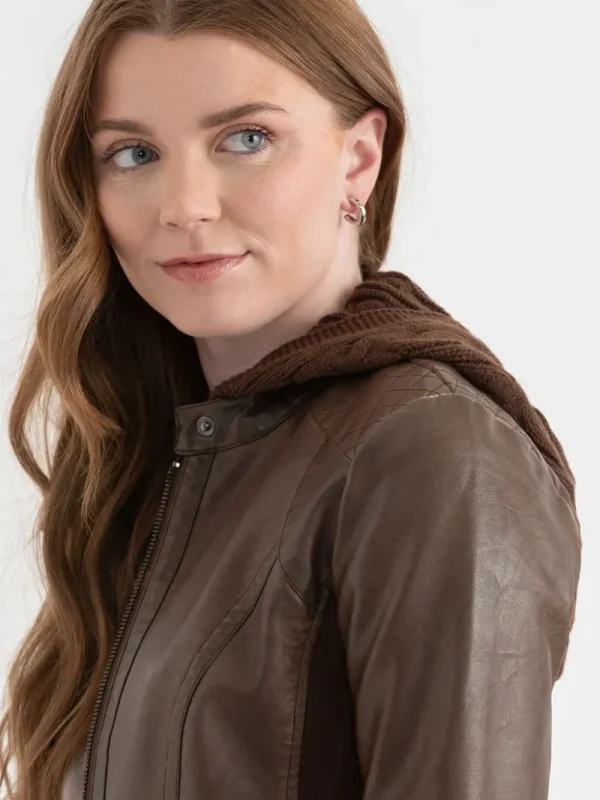 Ricki's Coats & Jackets*Hooded Faux Leather Jacket