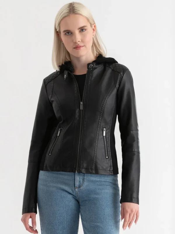 Ricki's Coats & Jackets*Hooded Faux Leather Jacket