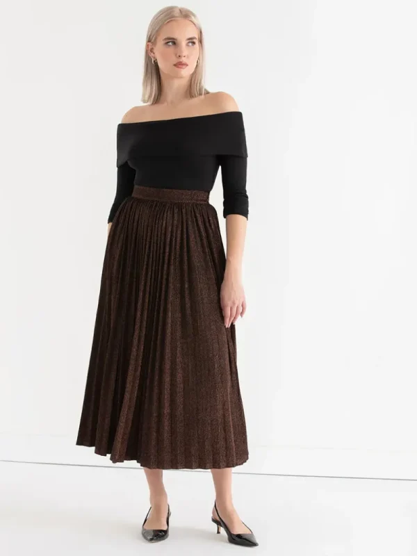 Ricki's Skirts & Shorts*Jersey Metallic Pleated Skirt