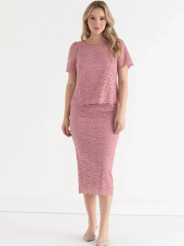 Ricki's Skirts & Shorts*Lace Overlay Midi Skirt