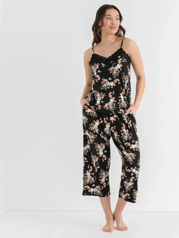 Ricki's Sleepwear*Lace Trim Cami with Crop Pant Sleepset