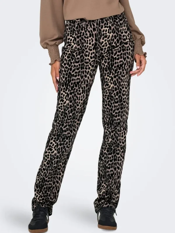 Ricki's Jeans*Leopard Print Straight Leg Jeans | Only