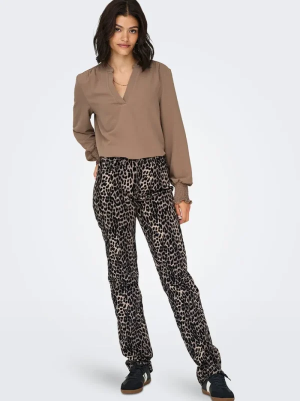Ricki's Jeans*Leopard Print Straight Leg Jeans | Only