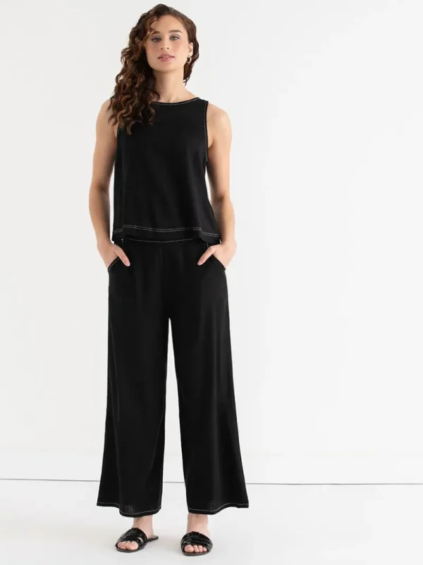 Ricki's Tees & Tanks*Linen Tank with Back Buttons