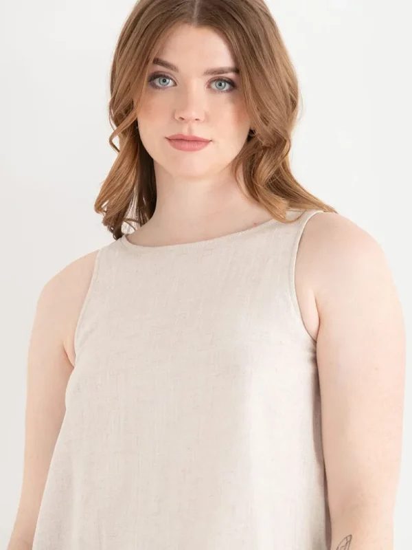 Ricki's Tees & Tanks*Linen Tank with Back Buttons