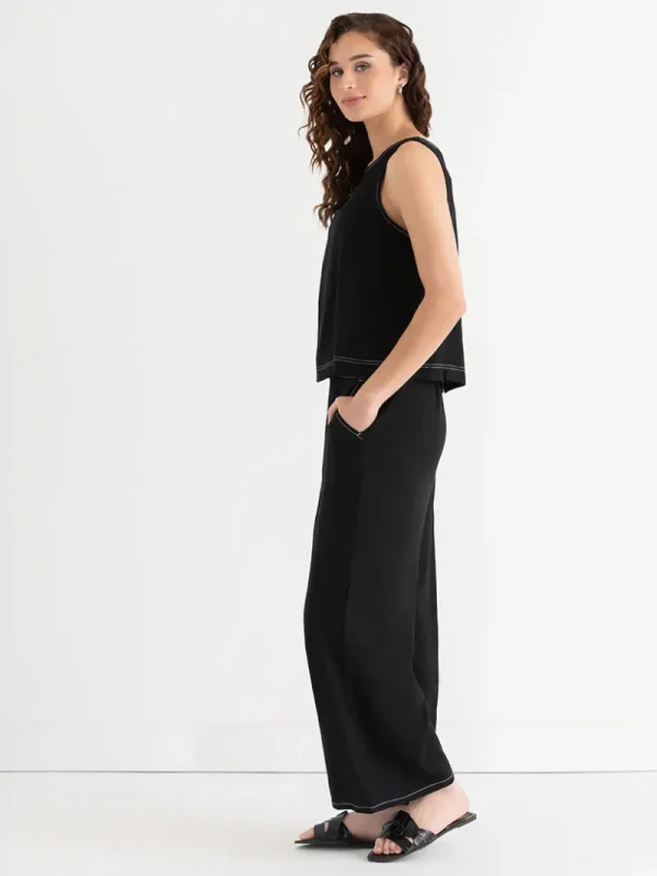 Ricki's Tees & Tanks*Linen Tank with Back Buttons